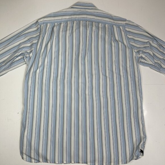 GAP Classic Fit Button Down Blue White Stripped Long Sleeve Men Shirt Sz M - Picture 3 of 3